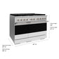 ZLINE 48 in. 6.7 cu. ft. Marino Double Oven Gas Range with 8 Burner Cooktop in Stainless Steel with White Matte Doors (MGR-WM-48)