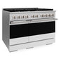 ZLINE 48 in. 6.7 cu. ft. Marino Double Oven Gas Range with 8 Burner Cooktop in Stainless Steel with White Matte Doors (MGR-WM-48)