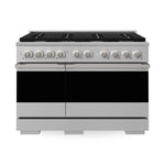ZLINE 48 in. 6.7 cu. ft. Marino Double Oven Gas Range with 8 Burner Cooktop in Stainless Steel (MGR48) main image.