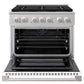 ZLINE 36 in. 5.2 cu. ft. Marino Gas Range with 6 Burner DuoPro™ Cooktop and Convection Gas Oven with White Matte Door (PMGR-WM-36)