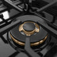 ZLINE Autograph Edition 30 in. 4.2 cu. ft. Marino Gas Range with 4 Burner DuoPro™ Cooktop and Convection Gas Oven in Stainless Steel with Polished Gold Accents (PMGRZ-30-G)