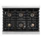 ZLINE Autograph Edition 36 in. 5.2 cu. ft. Marino Gas Range with 6 Burner DuoPro™ Cooktop and Convection Gas Oven in Stainless Steel and Polished Gold Accents (PMGRZ-36-G)