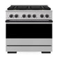 ZLINE Autograph Edition 36 in. 5.2 cu. ft. Marino Gas Range with 6 Burner DuoPro™ Cooktop and Convection Gas Oven in Stainless Steel and Matte Black Accents (PMGRZ-36-MB)