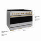 ZLINE Autograph Edition 48 in. 6.7 cu. ft. Marino Gas Range with 8 Burner DuoPro™ Cooktop and Dual Ovens in Stainless Steel and Polished Gold Accents (PMGRZ-48-G)