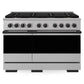 ZLINE Autograph Edition 48 in. 6.7 cu. ft. Marino Gas Range with 8 Burner DuoPro™ Cooktop and Dual Ovens in Stainless Steel and Matte Black Accents (PMGRZ-48-MB)