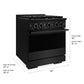 ZLINE 30 in. 4.2 cu. ft. Marino Dual Fuel Range with 4 Burner Gas Cooktop and Electric Convection Oven in Black Stainless Steel (MDRB-30)
