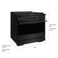 ZLINE 36 in. 5.2 cu. ft. Marino Dual Fuel Range with Gas Cooktop and Electric Convection Oven in Black Stainless Steel with 6 Brass Burners (MDRB-BR-36)
