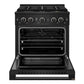 ZLINE 30 in. 4.2 cu. ft. Marino Dual Fuel Range with 4 Burner DuoPro™ Cooktop and Electric Convection Oven in Black Stainless Steel (PMDRB-30)