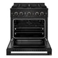 ZLINE 30 in. 4.2 cu. ft. Marino Gas Range with 4 Burner Cooktop and Convection Gas Oven in Black Stainless Steel (MGRB-30)