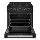 ZLINE 30 in. 4.2 cu. ft. Marino Gas Range with 4 Burner DuoPro™ Cooktop and Convection Gas Oven in Black Stainless Steel (PMGRB-30)