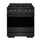 ZLINE 30 in. 4.2 cu. ft. Marino Gas Range with 4 Burner DuoPro™ Cooktop and Convection Gas Oven in Black Stainless Steel (PMGRB-30)