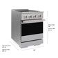ZLINE 24 in. 3.2 cu. ft. Marino Induction Range with 3 Element Cooktop and Electric Convection Oven in Stainless Steel (MINR24) with dimensions labeled.