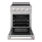 ZLINE 24 in. 3.2 cu. ft. Marino Induction Range with 3 Element Cooktop and Electric Convection Oven in Stainless Steel (MINR24) front, oven open.