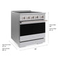 ZLINE 30 in. 4.2 cu. ft. Marino Induction Range with 4 Element Cooktop and Electric Convection Oven in Stainless Steel (MINR30) with dimensions labeled.