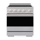 ZLINE 30 in. 4.2 cu. ft. Marino Induction Range with 4 Element Cooktop and Electric Convection Oven in Stainless Steel (MINR30) front, oven closed.