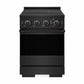 ZLINE 24 in. 3.2 cu. ft. Marino Induction Range with 3 Element Cooktop and Electric Convection Oven in Black Stainless Steel (MINRB-24) front, oven closed.