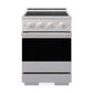 ZLINE 24 in. 3.2 cu. ft. Marino Induction Range with 3 Element Cooktop and Electric Convection Oven in Satin Stainless Steel (MINRS-24) front, oven closed.