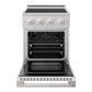 ZLINE 24 in. 3.2 cu. ft. Marino Induction Range with 3 Element Cooktop and Electric Convection Oven in Satin Stainless Steel with White Matte Door (MINRS-WM-24)