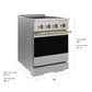 ZLINE Autograph Edition 24 in. 3.2 cu. ft. Marino Induction Range with 3 Element Cooktop and Electric Convection Oven in Satin Stainless Steel with Champagne Bronze Accents (MINRSZ-24-CB)