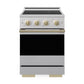 ZLINE Autograph Edition 24 in. 3.2 cu. ft. Marino Induction Range with 3 Element Cooktop and Electric Convection Oven in Satin Stainless Steel with Champagne Bronze Accents (MINRSZ-24-CB)