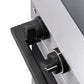 ZLINE Autograph Edition 24 in. 3.2 cu. ft. Marino Induction Range with 3 Element Cooktop and Electric Convection Oven in Satin Stainless Steel with Matte Black Accents (MINRSZ-24-MB) close-up, modern oven and cooktop knobs.