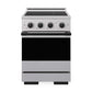 ZLINE Autograph Edition 24 in. 3.2 cu. ft. Marino Induction Range with 3 Element Cooktop and Electric Convection Oven in Satin Stainless Steel with Matte Black Accents (MINRSZ-24-MB) front, oven closed.