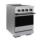 ZLINE Autograph Edition 24 in. 3.2 cu. ft. Marino Induction Range with 3 Element Cooktop and Electric Convection Oven in Satin Stainless Steel with Matte Black Accents (MINRSZ-24-MB) side.