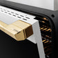 ZLINE Autograph Edition 24 in. 3.2 cu. ft. Marino Induction Range with 3 Element Cooktop and Electric Convection Oven in Satin Stainless Steel with White Matte Door and Polished Gold Accents (MINRSZ-WM-24-G)