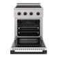 ZLINE Autograph Edition 24 in. 3.2 cu. ft. Marino Induction Range with 3 Element Cooktop and Electric Convection Oven in Satin Stainless Steel with White Matte Door and Matte Black Accents (MINRSZ-WM-24-MB)