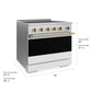ZLINE Autograph Edition 36 in. 5.2 cu. ft. Marino Induction Range with 5 Element Cooktop and Electric Convection Oven in Satin Stainless Steel with White Matte Door and Champagne Bronze Accents (MINRSZ-WM-36-CB)