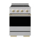 ZLINE Autograph Edition 24 in. 3.2 cu. ft. Marino Induction Range with 3 Element Cooktop and Electric Convection Oven in Stainless Steel with Champagne Bronze Accents (MINRZ-24-CB)