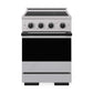 ZLINE Autograph Edition 24 in. 3.2 cu. ft. Marino Induction Range with 3 Element Cooktop and Electric Convection Oven in Stainless Steel with Matte Black Accents (MINRZ-24-MB) front, oven closed.