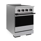 ZLINE Autograph Edition 24 in. 3.2 cu. ft. Marino Induction Range with 3 Element Cooktop and Electric Convection Oven in Stainless Steel with Matte Black Accents (MINRZ-24-MB) side.
