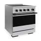 ZLINE Autograph Edition 30 in. 4.2 cu. ft. Marino Induction Range with 4 Element Cooktop and Electric Convection Oven in Stainless Steel with Matte Black Accents (MINRZ-30-MB) side.