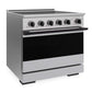 ZLINE Autograph Edition 36 in. 5.2 cu. ft. Marino Induction Range with 5 Element Cooktop and Electric Convection Oven in Stainless Steel with Matte Black Accents (MINRZ-36-MB) side.
