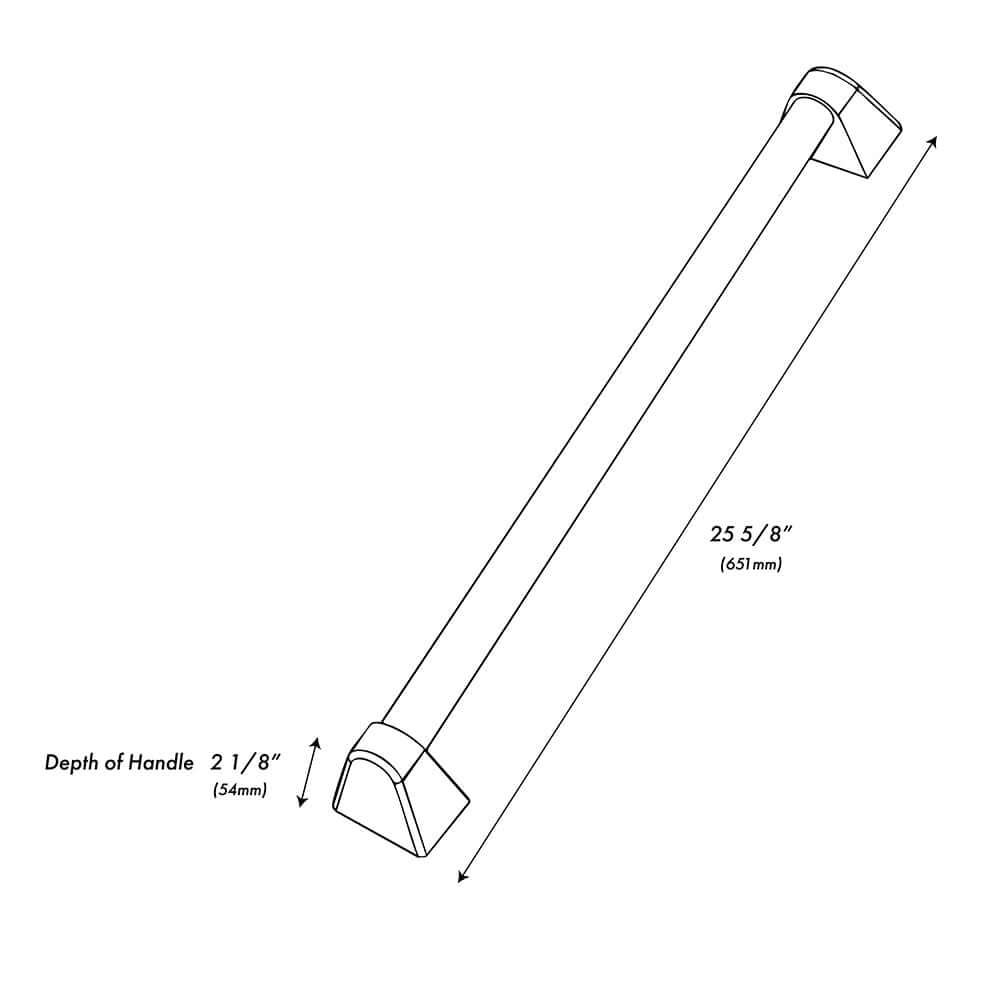 ZLINE 30 in. Microwave Helix Handle (Set of 1) in Black Stainless Steel (MWHZ-30-K-BS) dimensional diagram.