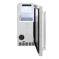 ZLINE 15 in. Touchstone Nugget Ice Maker with Drain Pump and Solid Stainless Steel Door (INGD-ST-15)