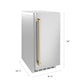 ZLINE Autograph Edition 15 in. Touchstone Nugget Ice Maker with Drain Pump and Solid Stainless Steel Door with Champagne Bronze Handle (INGDZ-ST-15-CB)