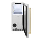 ZLINE Autograph Edition 15 in. Touchstone Nugget Ice Maker with Drain Pump and Solid Stainless Steel Door with Champagne Bronze Handle (INGDZ-ST-15-CB)