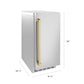 ZLINE Autograph Edition 15 in. Touchstone Nugget Ice Maker with Drain Pump and Solid Stainless Steel Door with Polished Gold Handle (INGDZ-ST-15-G)