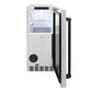 ZLINE Autograph Edition 15 in. Touchstone Nugget Ice Maker with Drain Pump and Solid Stainless Steel Door with Matte Black Handle (INGDZ-ST-15-MB)