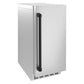 ZLINE Autograph Edition 15 in. Touchstone Nugget Ice Maker with Drain Pump and Solid Stainless Steel Door with Matte Black Handle (INGDZ-ST-15-MB)