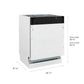 ZLINE 24 in. Tallac Series 3rd Rack Tall Tub Dishwasher with Stainless Steel Tub, 51dBa, Open Box-Excellent Condition dimensional diagram.