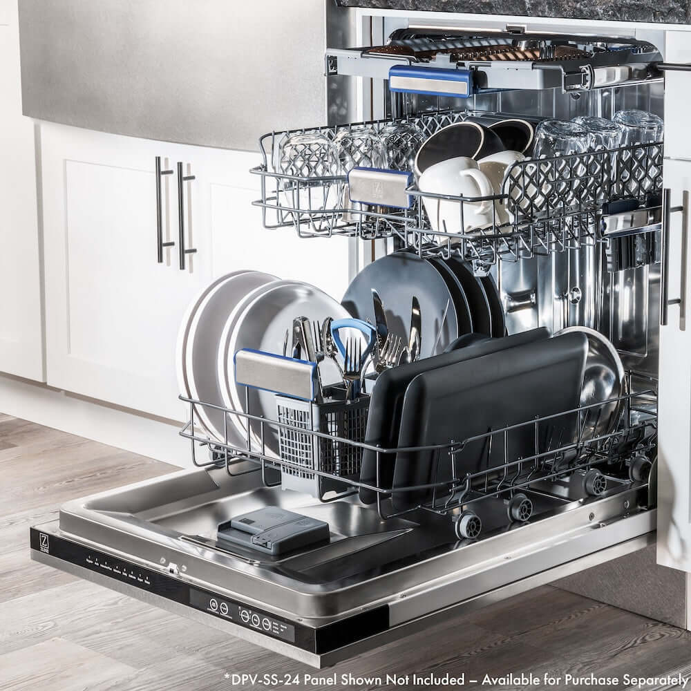 ZLINE 24 in. Tallac Series 3rd Rack Tall Tub Dishwasher with Stainless Steel Tub, 51dBa, Open Box-Good Condition