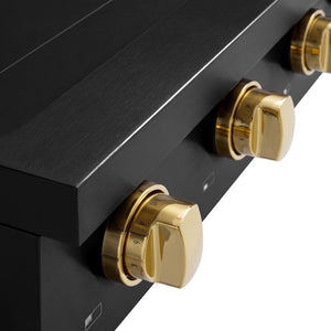 ZLINE Autograph Edition 48 in. Paramount Induction Rangetop with 7 Element Cooktop in Black Stainless Steel and Polished Gold Accents (SINRTBZ-48-G)