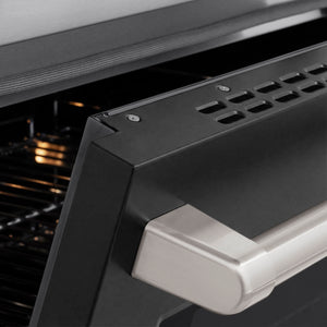ZLINE 48 in. 6.7 cu. ft. Paramount Induction Range with 7 Element Cooktop and Dual Ovens in Stainless Steel with Black Matte Doors (SINR-BLM-48)