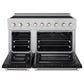 ZLINE 48 in. 6.7 cu. ft. Paramount Induction Range with 7 Element Cooktop and Dual Ovens in Stainless Steel with Black Matte Doors (SINR-BLM-48)