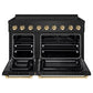 ZLINE Autograph Edition 48 in. 6.7 cu. ft. Paramount Induction Range with 7 Element Cooktop and Dual Ovens in Black Stainless Steel with Polished Gold Accents (SINRBZ-48-G)