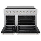 ZLINE 48 in. 6.7 cu. ft. Paramount Induction Range with 7 Element Cooktop and Dual Ovens in Satin Stainless Steel with Black Matte Doors (SINRS-BLM-48)