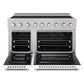 ZLINE 48 in. 6.7 cu. ft. Paramount Induction Range with 7 Element Cooktop and Dual Ovens in Satin Stainless Steel with White Matte Doors (SINRS-WM-48)